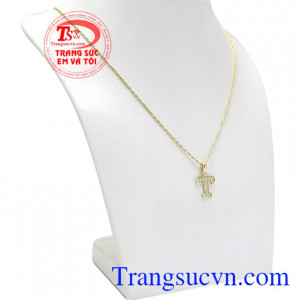 Bộ trang sức chữ T nhập khẩu được chế tác từ vàng tây 10k bền đẹp.