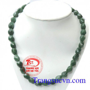 Chuỗi Aventurine hạt giác lục đậm, chuỗi cổ Aventurine đẹp, bán chuỗi Aventurine bền đẹp, chất lượng, màu sắc tươi sáng