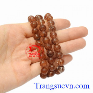 Chuỗi cổ thạch anh tóc 8 ly thịnh vượng, đại cát.