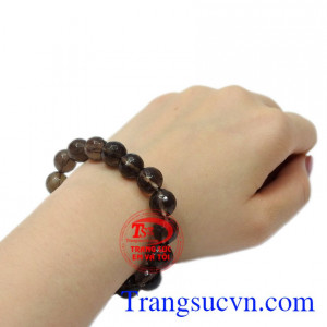 Chuỗi tay thạch anh khói 10ly an lành.