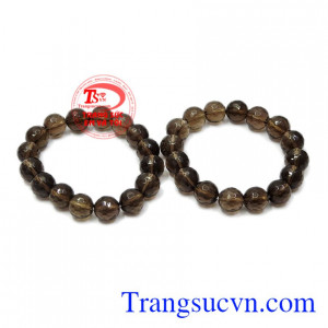Chuỗi tay thạch anh khói 12 ly bình an