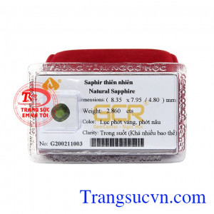 Đá có màu xanh lục huyền bí và đầy thu hút,Đá Sapphire ép vỉ công danh