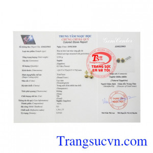 Hoa tai Sapphire nhỏ xinh thiên nhiên 14k.
