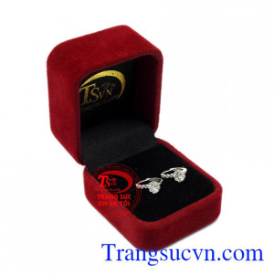 Hoa tai vàng trắng kiêu sa vàng 10 Korea.