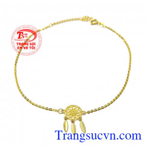 Lắc chân vàng Dreamcatcher với thiết kế tinh tế từ vàng 10k sáng, bền màu dành cho những cô gái 