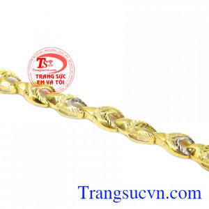 Sản phẩm được chế tác từ vàng tây 10k bền đẹp, sáng bóng. Lắc tay nữ đẹp