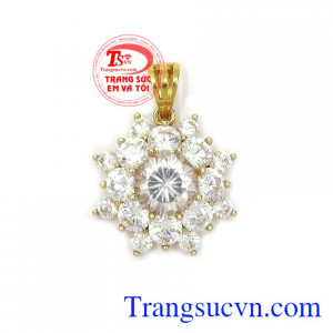 Mặt dây chuyền vàng duyên dáng vàng 10k chế tác theo công nghệ Hàn Quốc đường nét mềm mại, tươi sáng