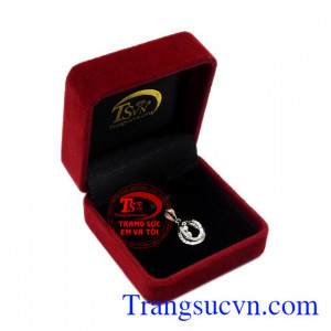 Mặt dây nữ vàng trắng tinh tế thanh lịch vàng 10k.