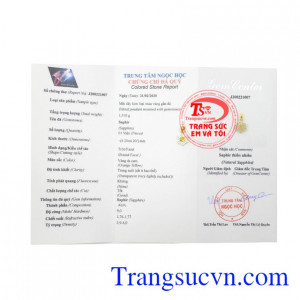 Mặt dây Sapphire hoa vàng