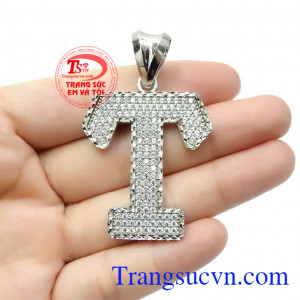 Sản phẩm là món quà ý nghĩa dành cho các chàng trai có tên bắt đầu bằng chữ T,Mặt dây vàng trắng nam chữ T