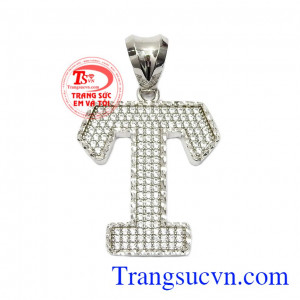 Mặt dây vàng trắng nam chữ T là dòng sản phẩm mẫu mã mới được nhập khẩu hoàn toàn từ Hàn Quốc,Mặt dây vàng trắng nam chữ T