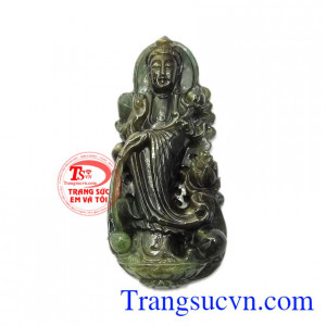 Mặt phật Quan Âm tĩnh tâm được chạm khắc tỉ mỉ từng đường nét hài hòa, mềm mại hình ảnh phật Quan Âm bên hoa sen.