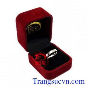 Nhẫn nam vàng trắng phú quý