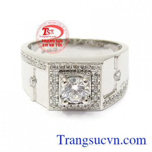 Nhẫn nam vàng trắng quyền uy mang lại sự mạnh mẽ và lịch lãm cho các quý ông hiện đại Nhẫn nam vàng trắng quyền uy