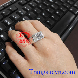 Nhẫn nam vàng trắng sang trọng, thời trang và đẳng cấp Nhẫn nam vàng trắng quyền uy