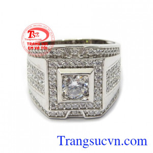 Nhẫn nam vàng trắng rất được ưa chuộng hiện nay, tạo nên phong cách riêng cho người đeo Nhẫn nam vàng trắng thịnh vượng