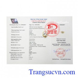 Nhẫn nữ đá saphir vàng đôi