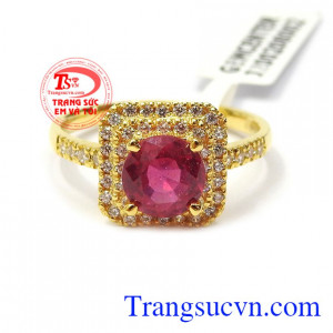 Nhẫn nữ vàng ruby mang lại phong cách thời trang sang trọng, quý phái và thời trang cho người đeo Nhẫn nữ vàng ruby may mắn