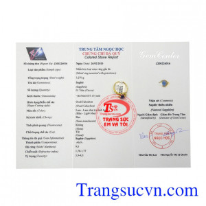 Nhẫn Nữ Vàng Sapphire Bình An