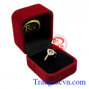 Nhẫn nữ vàng Sapphire giọt nước