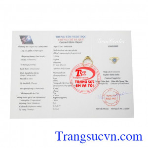 Nhẫn nữ vàng Sapphire giọt nước