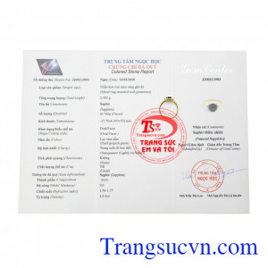 Nhẫn nữ vàng Sapphire trái tim