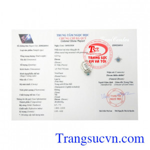 Nhẫn nữ vàng trắng Zircon bình an