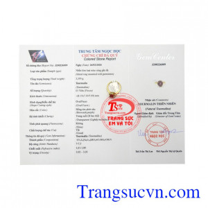 Nhẫn vàng nữ đính đá tourmaline