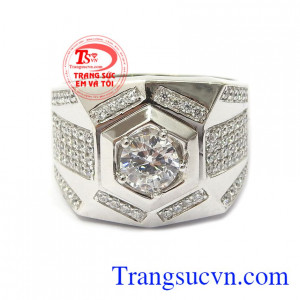 Nhẫn nam vàng trắng đang là dòng sản phẩm rất được phái đẹp ưa chuộng hiện nay Nhẫn vàng trắng nam quyền lực