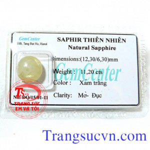 Saphir trắng xám