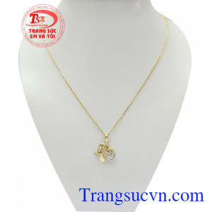 Bộ dây chuyền nữ quyến rũ vàng tây 10k đeo sang trọng, thời trang và quý phái