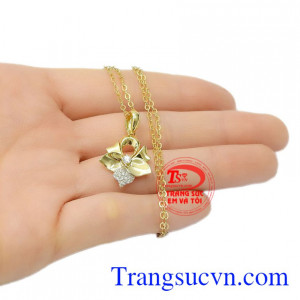 Bộ mặt dây nữ duyên dáng Korea vàng 10k xinh xắn.