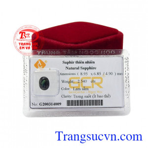 Viên Sapphire có màu lục sẫm mang vẻ huyền bí, sang trọng,Đá Saphir mài giác