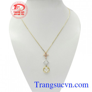 Dây chuyền liền mặt sang trọng vàng 10k nhập khẩu Korea thiết kế độc đáo, tinh xảo và sắc nét