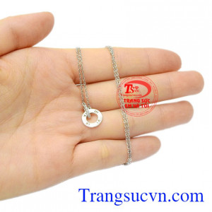 Dây liền mặt vàng trắng xinh xắn vàng 10k Hàn nhỏ xinh.