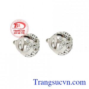 Hoa tai vàng trắng cao cấp