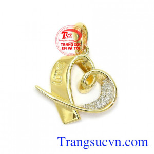 Mặt dây chuyền vàng dịu dàng vàng 10k nhập khẩu Hàn Quốc kiểu dáng thời trang, độc đáo