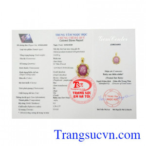 Mặt dây Ruby sao tinh tế 18k