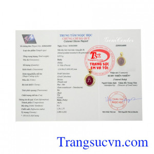 Mặt dây Ruby vòng xoáy ký ức 14k