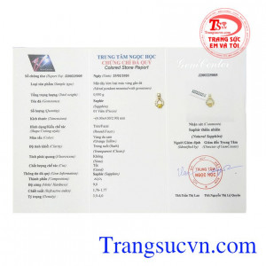 Mặt dây saphir vàng độc đáo được bảo hành uy tín, giao hàng toàn quốc. 