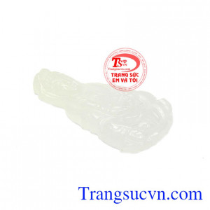 Mặt phật bà cẩm thạch trắng đẹp chạm khắc tinh tế, sinh động. 