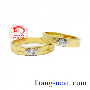 Nhẫn cưới bến đỗ tình yêu được thiết kế kiểu dáng đơn giản, trẻ trung, hiện đại,Nhẫn cưới bến đỗ tình yêu