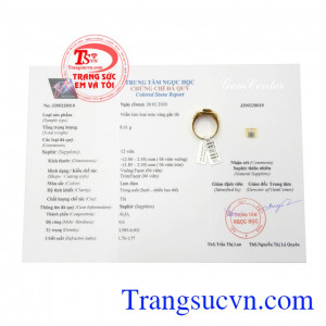 Nhẫn nam sapphir thời trang