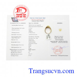 Nhẫn nam Sapphire quyền quý