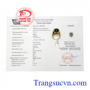Nhẫn nam sapphire rồng vàng
