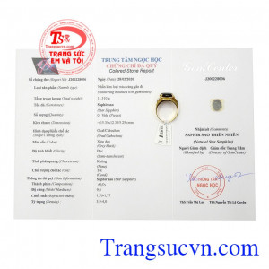 Nhẫn nam sapphire sao 6 cánh