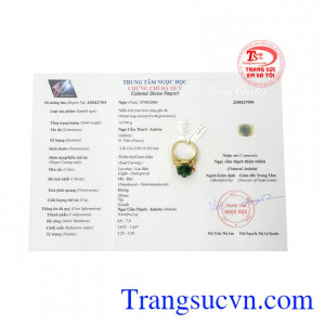 Sản phẩm có giấy kiểm định đá quý.