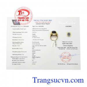 Nhẫn nam vàng đá saphir đẹp
