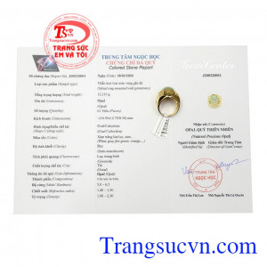 Nhẫn Nam Vàng Gắn Đá Opal Cao Cấp