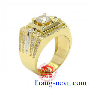 Nhẫn nam vàng kiểu cách được chế tác từ vàng 10k nhập khẩu hoàn toàn từ Hàn Quốc,Nhẫn nam vàng kiểu cách
